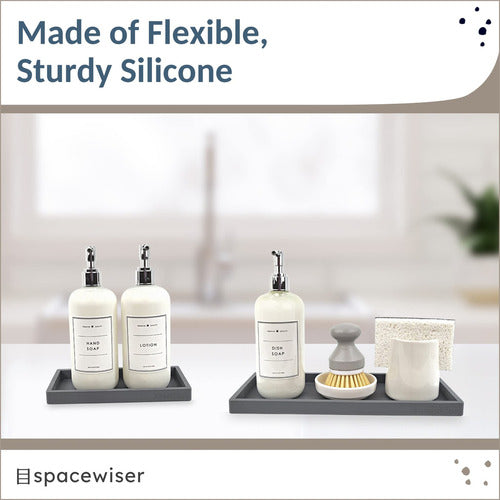 Spacewiser Silicone Tray Set for Countertop and Vanity, 2 Pieces (11 and 7 inches) 1