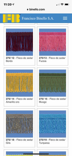 7 cm Silk Fringes x 10 Meters All Colors! 3