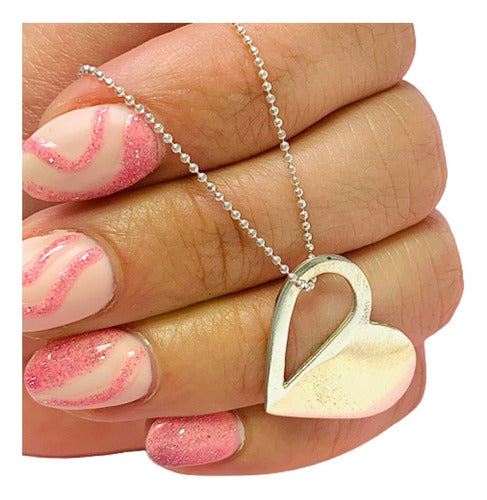 925 Silver Medium Cutout Heart Pendant Ideal Gift D 536-2 0