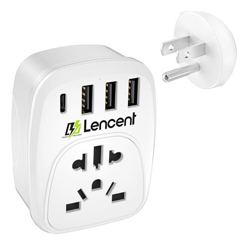 Lencent World to US Plug Adapter with 3 Ports 0