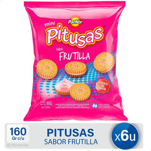 Pitusas Strawberry Mini Filled Cookies - Pack of 6 0