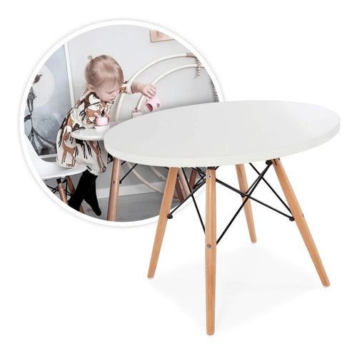 Web-Home Eames Kids Natural Wood Table 60x60x50 cm 0