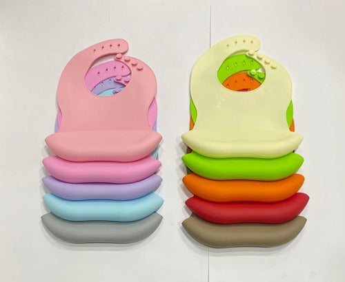 Waterproof Silicone Bib with Containment Pocket for Babies 70