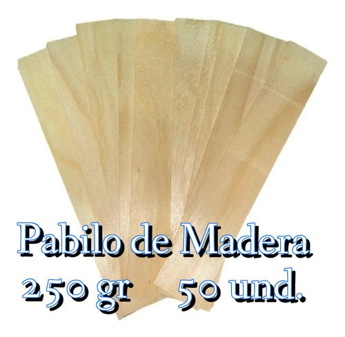 Pabilo De Madera Para Soja - 250g 50 Varillas 0