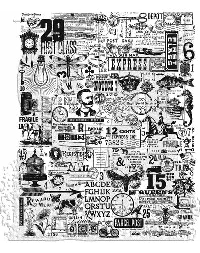 Tim Holtz Cling Stamps Fabric with Mesh Bag 1