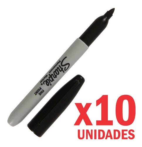 Sharpie 10 Fine Point Permanent Markers Black 0