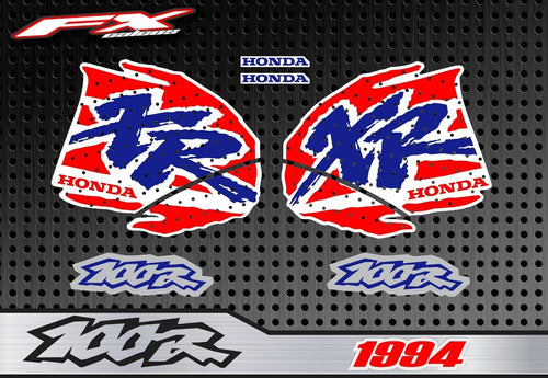 Honda XR 100 Original Decals 1993 to 1998 FX Calcos 1