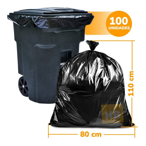 Stendy Very Resistant Black Trash Bags 80x110 X100u 0