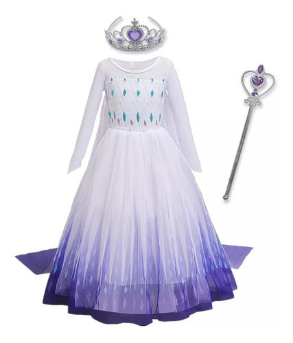 Disney Disfraz Niñas Princesa Elsa Calidad Con Accesorios Corona 4