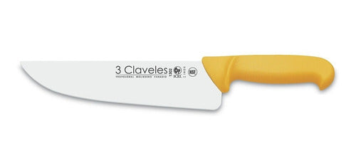 3 Claveles Chef Knife 24 Cm Yellow Handle Stainless Steel 0