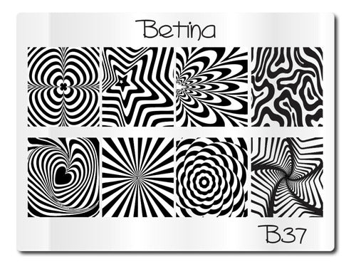 Placa Para Carimbos De Decoração De Unhas Betinna B37 Marble 3