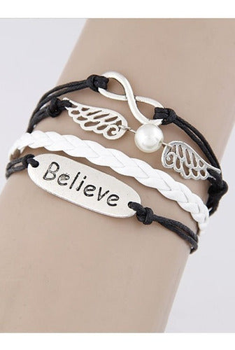 Burdah Believe Infinito Fashion Leather Cord Bracelet 2