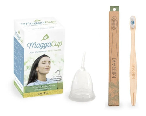 Maggacup Reusable Menstrual Cup + Meraki Bamboo Toothbrush 0