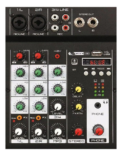 Ross Mixer M4u 2 Canales Xlr Bluetooth Fx Prm 0