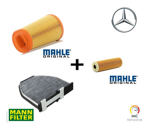 Kit 3 Filtros Mercedes Benz C200 Kompressor W204 M271950 1