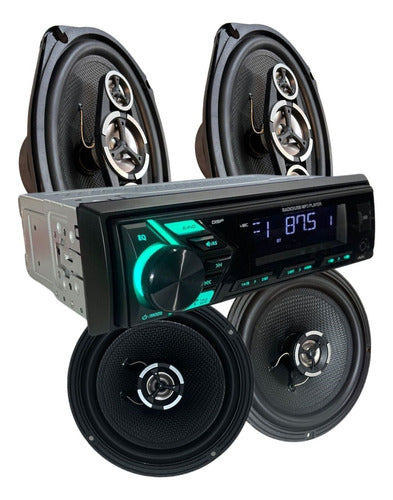 Infinity Tech Combo Stereo Bt Usb Mp3 Fm + 6x9 + 6.5 Speakers 0