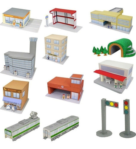 Maquetes De Papel 3d / Mais De 50 Ítens Para Uma Mini Cidade 0