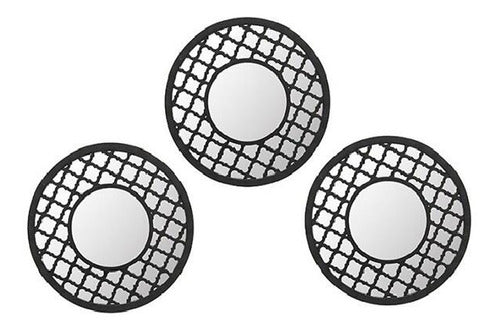 VGO Set of 3 Round Mirrors with Frame 25 cm EP12498 Pettish Online 1