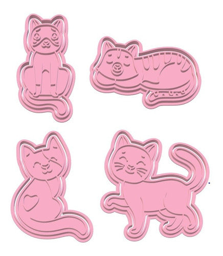 Cortantes Gatos Gatitos Galletitas Reposteria Fondant X 04 U 5