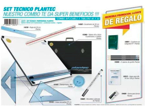 Plantec Complete Technical Drawing Kit (Board 40 X 50) 0