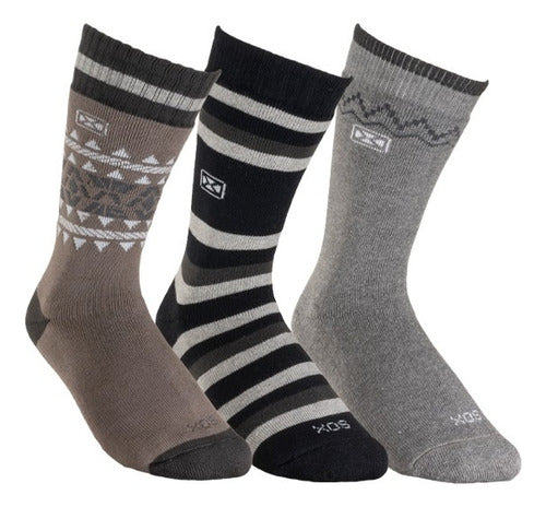 Sox Pack X3 1/2 Caña Socks - Cotton with Towel Designs 0