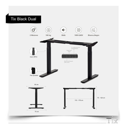 TixDesk Standing Desk Electric Adjustable Height + Free Gift 2