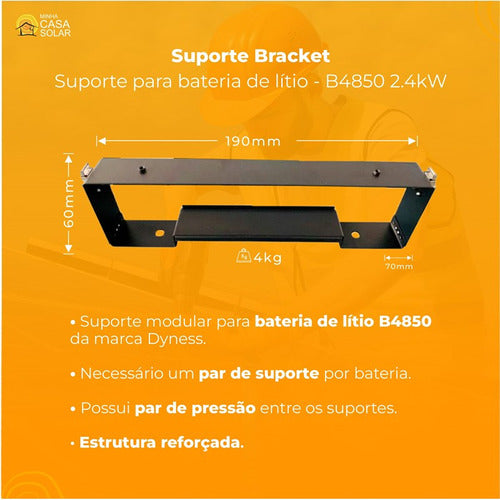 Suporte Bracket Para Bateria De Lítio B4850 2.4kw 1