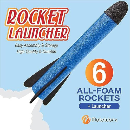 Motoworx Toy Rocket Launcher for Kids, Shoots Up to 100 Feet 2