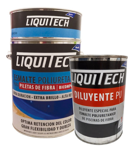 Liquitech Diluyente Esmalte Poliuretanico 1 L Pileta Fibra 1