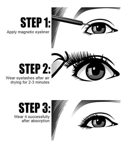 3 Pairs Magnetic Eyelashes + Eyeliner with Magnetic Applicator 2