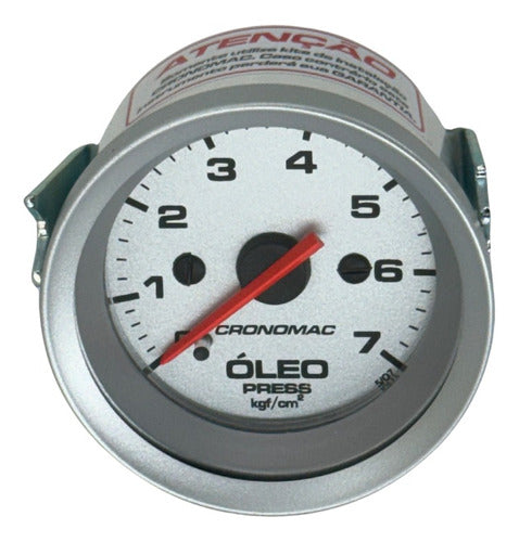 Manômetro De Pressão De Óleo 0 A 7kg Racing Cronomac (52mm) 0