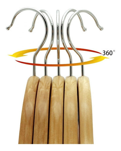 Pack 10 Perchas Madera Barnizada Niños 1ra Calidad 32cm 3276 3