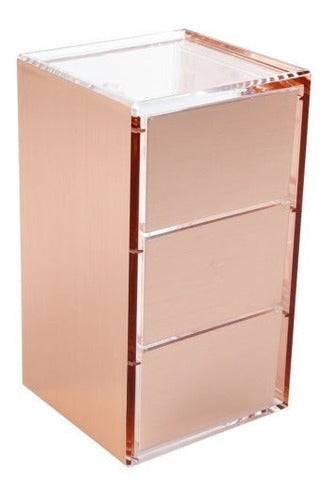 Rose Gold Acrylic Makeup Jewelry Organizer Hisopo De Baño De 1