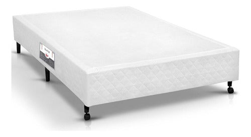 Cama Box Base Viúva Poli Tecido White (128x188x23) - Castor 0