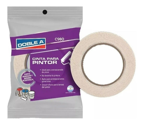 Cinta De Papel Enmascarar P/ Pintor 18 Mm 40m Doble A 0