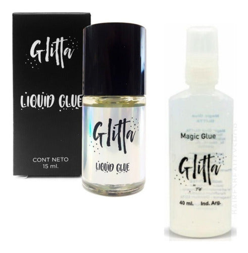 Kit Set Pegamento Liquido Glitta + Magic Glue P/ Maquillaje 0