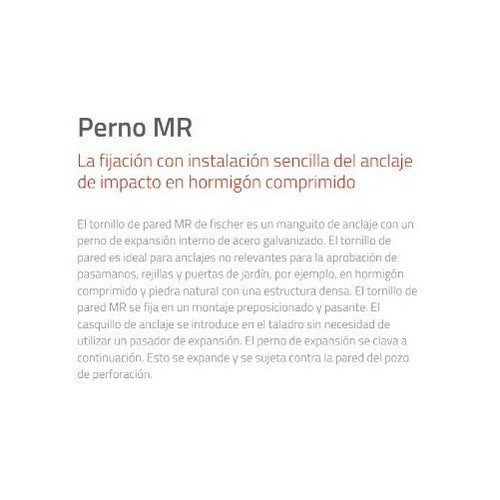 Fischer Broca Perno Anclaje Fijación Impacto Mr6 X10u 2