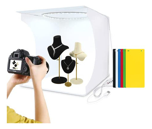 Caja De Luz Plegable Para Estudio Fotográfico Y 6 Fondos 0