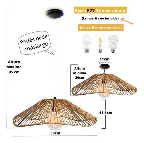 Premium Combo: 2 Wave Pattern Lamps - Jute/Kraft 50cm Each with Electrical Kit 1
