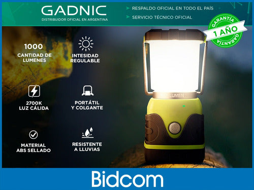 Gadnic Portable Camping Lantern with Adjustable Light IPX4 1