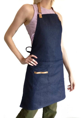 DOWBOND Jean and Leather Chef Apron 1