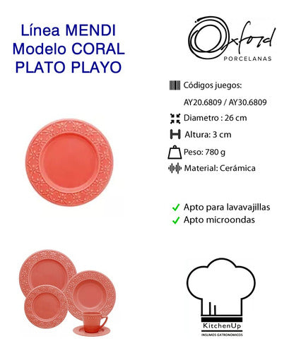 Oxford Set Juego De Vajilla Porcelana Mendi X 20 Piezas 7