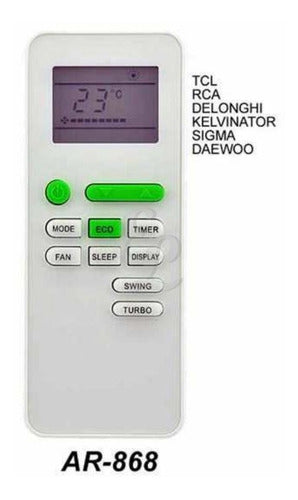 ECR Air Conditioner Remote Control for TCL, RCA, Sigma, Daewoo, and More 2