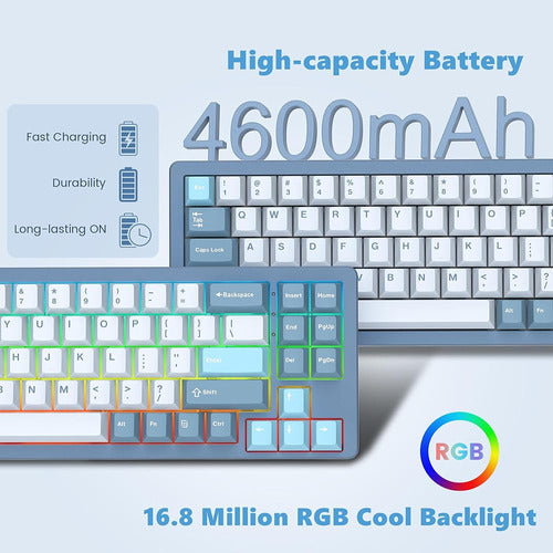 Womier S-k71 75% Teclado Para Juegos, Carcasa De Aleación De 3