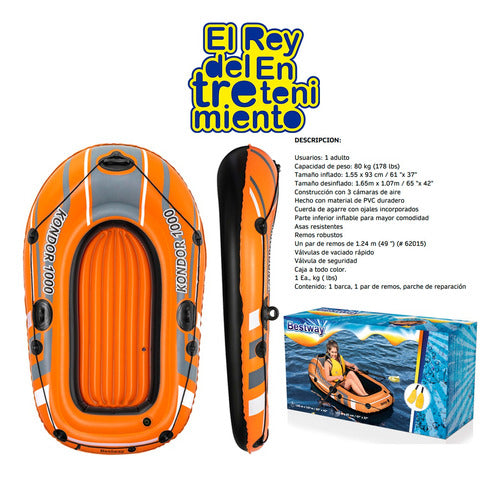 Bestway Inflatable Boat + Oars - Children's Raft - El Rey 1