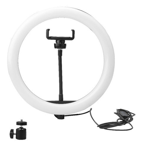 Braun Tabletop Tripod with 20cm Ring Light Kit for iPhone Samsung Premium 6