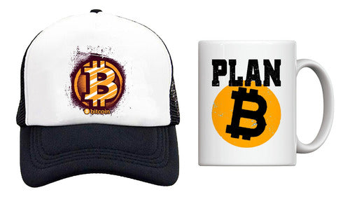 Crypto Bitcoin Cap and Plan B Mug Set 0