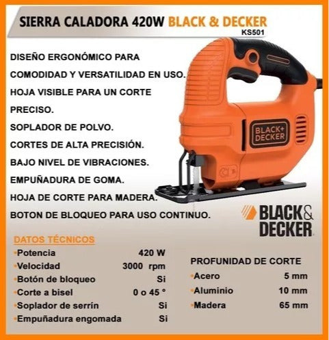 Sierra Caladora Ingletad Biselad 420w Black Decker Ks501 5