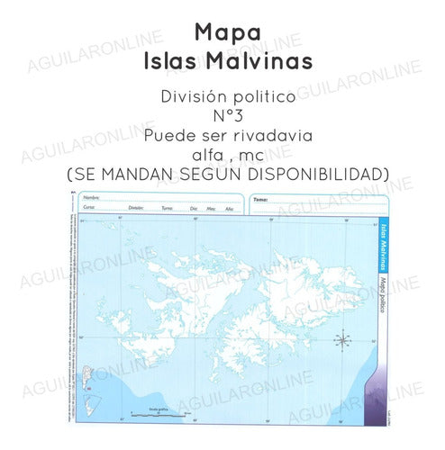 5 Mapas Islas Malvinas Escolares N°3 Division Politico 1