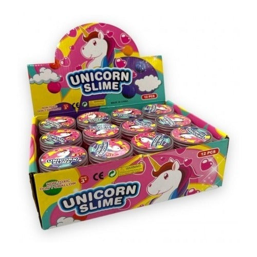 Unicorn Caja X 12 Unidades De Slime Unicornio Rosa La Mejor Calidad 0